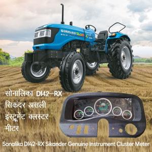 Sonalika Genuine DI-42 RX, DI-60 RX WorldTrac Tractor Model Complete Dashboard Instrument Cluster With Switches, Black