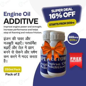 Engine Oil Additive For Car, Tractor, JCB, Truck, Buses and Use in Multi Type Of Vehicle, For Improving Engine Power And Stop Oil Foaming, Pack of 2