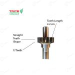 मैसी ट्रैक्टर टैफे जेनुइन 10x17 दांतों वाला टॉप इनपुट शाफ्ट, 35 cm लंबाई, छोटे और बड़े ग्रूव के साथ सीधे दांतों का आकार