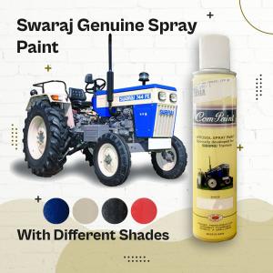 For Swaraj Tractors Com-Paint, Aerosol Body MMT White, Grey, Red and Blue Shade Touch Up Spray Paint