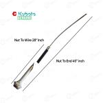 Farmtrac Tractor Genuine Engine Stop Cable For Old Model Tractor | 45" Inch Total Length | Nut To Cable End 28" Length